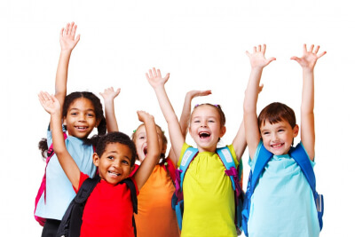 kids raising their hands